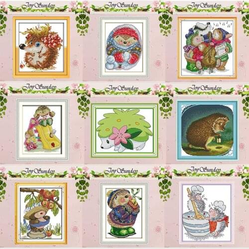 Hedgehog patterns counted Cross Stitch 11CT 14CT Cross Stitch Set Wholesale DIY animals Cross-stitch Kit Embroidery Needlework