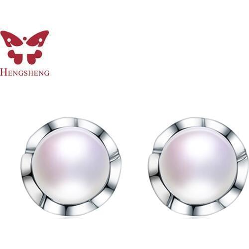 100% Natural Pearl Earrings Cultured Freshwater Pearls with Earring For Women Girl Best Gift, 925 Sterling Silver Earrings 2019