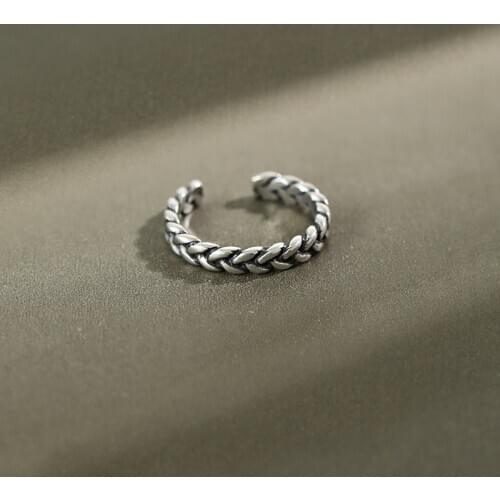 100% 925 sterling silver twist woven joint rings for women finger jewelry, vintage toe ring bijoux femme silver accessories