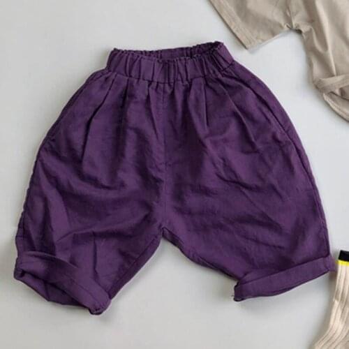 1-6Yrs Boys Girls Children Pants Summer Kids Baby Short Pants Loose Kids Short Pants For Boys Girls Casual Pure Color Pants