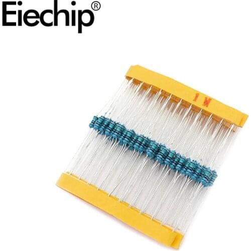 100pcs/lot 1/4W 1% Metal film resistor 0.25W resistance 1M Throught Hole