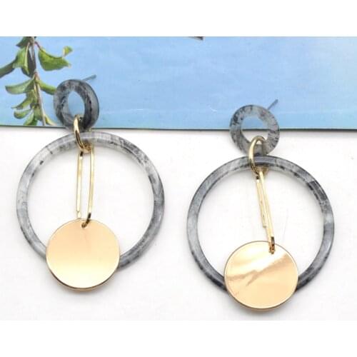 Vintage Earings Large Round Acrylic Earrings for Women Fashion Jewelry Brincos Boho Earring Pendientes Earing Brinco Oorbellen