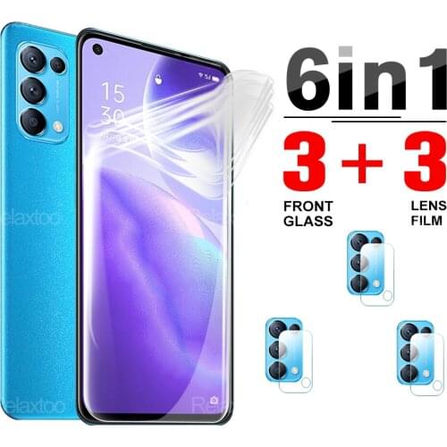 6 in 1 Hydrogel Front Film For Reno5 Lite 5F For Oppo Reno 5 Pro 5Pro 4G/5G Camera Protector Glas Safety Protective Screen Film