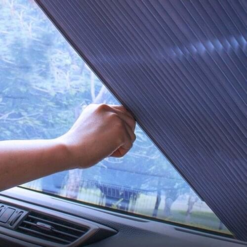 Car Sun Visor Front Sunscreen Automatic Retractable Car Sun Visor Front Windshield Cool Down and Prevent Direct Sunlight