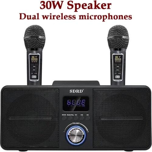 Karaoke Bluetooth Speaker with Two Mic Wireless Portable Column Home Theater Music Center System 4DStereo Subwoofer caixa de som