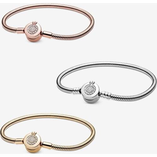 GChic Moments Sparkling Crown O Snake Chain Bracelet Fit Original Charms Male Women Bracelet Jewelry Bracelets Gifts