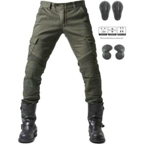 Green Motorcycle Pants Men Motocross Racing Trousers Cargo Jeans Touring Riding Pantalon Moto Pants Motorcycle Equipment Pants