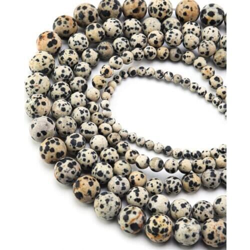 Xinyao Natural Stone Matte Speckled Stone Beads Round Beads 15" Strand 2 3 4 6 8 10 12MM Pick Size For Jewelry Making