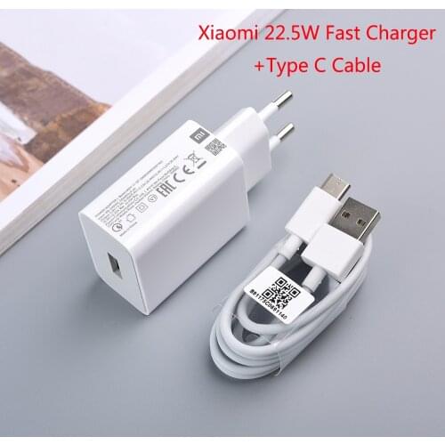 MDY-11-EP Original Xiaomi Mi 22.5W QC3.0 Fast USB Wall Charger Type C Cable Quick Charge For Mi 9 8 se CC9 Pro Redmi Note 9S K30