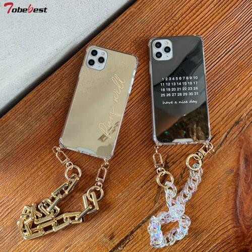 Tobebest Mirror Chain Phone Cases for iphone 11 pro max X XS XR 7 8 Plus SE 2020 Ins Popular Back Cover