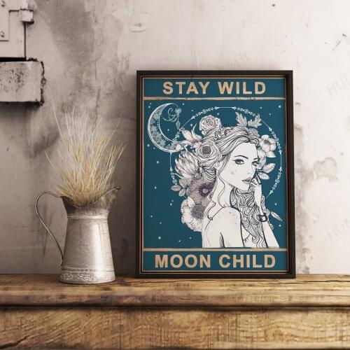 Stay Wild Moon Child, Unique Posters, Vintage Poster, Bedroom Art, Spiritual Art, Wall Art Decor, Wall Art Decor, Ideal Gift