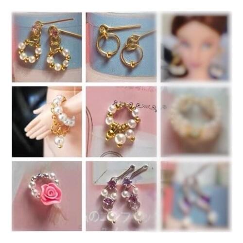 For 30cm chinese kurhn doll Traditional Earrings head decoration doll Necklace DIY Earrings Ornament Toy Jewelry