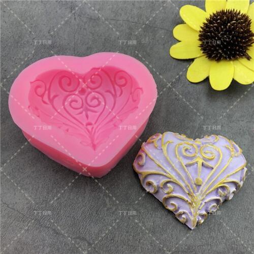 Baking Fondant Mould Wedding Love Heart Shape Silicone Mold Cake Decoration tools handmade soap mold