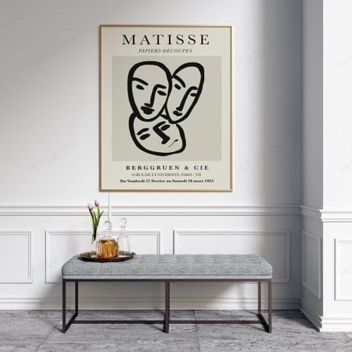 Matisse Faces Sketch - Matisse Faces Art Print, French Painters, Printable Wall Art, Line Art Print, Digital Download