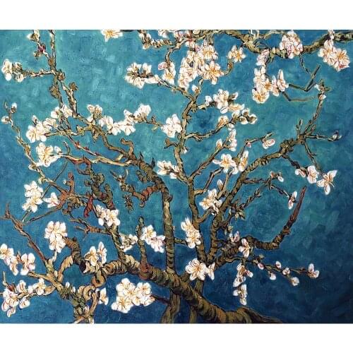 Hand Painted Vincent Van Gogh Oil Paintings For Bedroom Wall Decor Branches of an Almond Tree in Blossom Modern Canvas Art Gift
