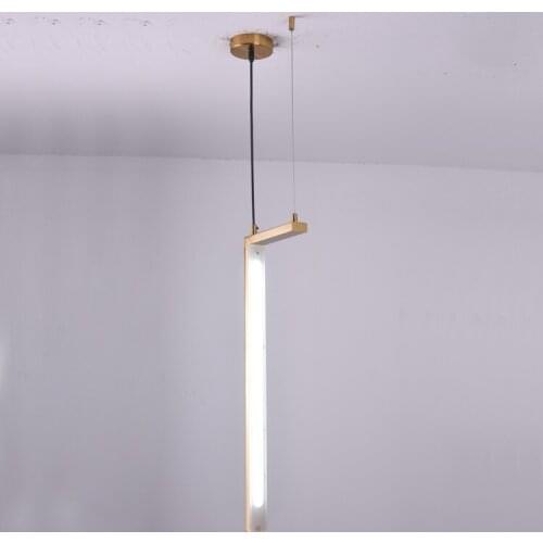 China Wholesaler Metal Long Lantern Pendant Lamp Led Lighting Fixture Copper Lighting For Home Hotel Restaurant scandinavian