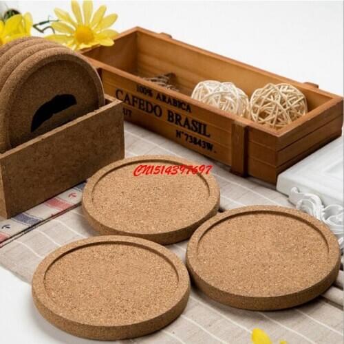 500pcs/lot Round Cork Coasters Tea Drinks Coasters Cup Mats Pads Home Vintage Cup Coaster Modern Kitchen Accessories FF18070501