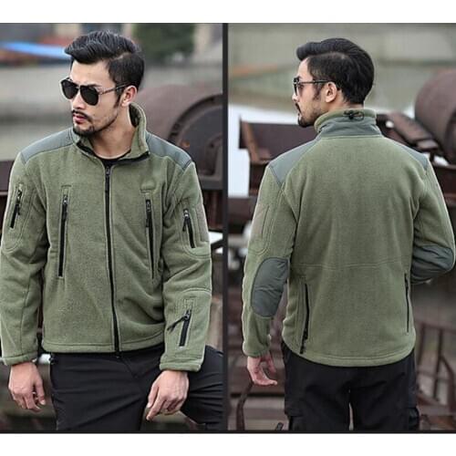 Men Outdoor Winter Military Tactical Army Jacket Multi Pockets Fleece Thicken Thermal Coat Trekking Hiking Hunting Clothing