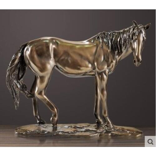Horse furnishings living room wine cabinet TV racing cabinet furnishings Riding Horse Sculpture cabinet character moving gifts