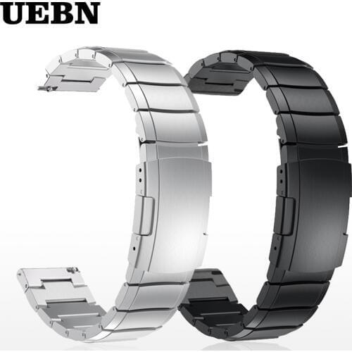 UEBN 20mm 22mm Metal Stainless Steel Strap for Samsung Watch Active Gear S3 S2 Classic bands for huami Amazfit Bip GTR WatchBand