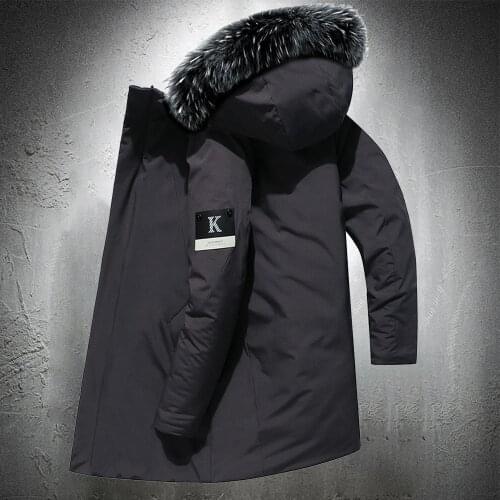 Men Winter Parkas Long Jacket Men Overcoat Warm Fur Collar Cotton Padded Jacket Men Clothing Outwear Coat Thicken Warm 2021