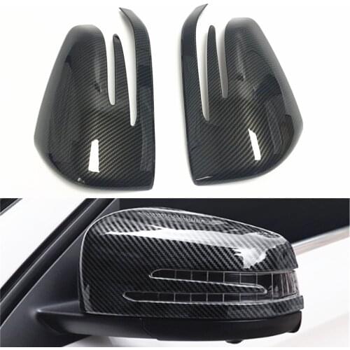 Carbon Fiber Look Side Rearview Mirror Cover Trim For Mercedes Benz ML Class W166 GL X166 GLS X166 GLE W166 / GLE Coupe C292