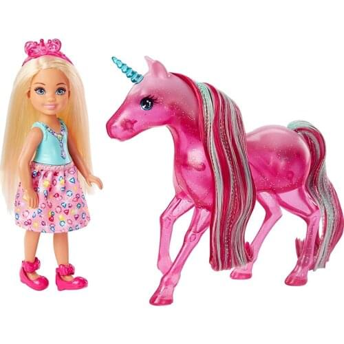 Original Mini Barbie Chelsea Riding A Horse Various Style Playing Dress Up Slide Tree House Dolls for Girls Toys Christmas Gifts