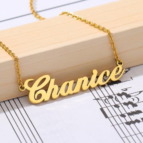 Custom Name Necklace Personalized Stainless Steel Necklace For Women Gold Chain Choker Engraved Handmade Jewelry Christmas Gift