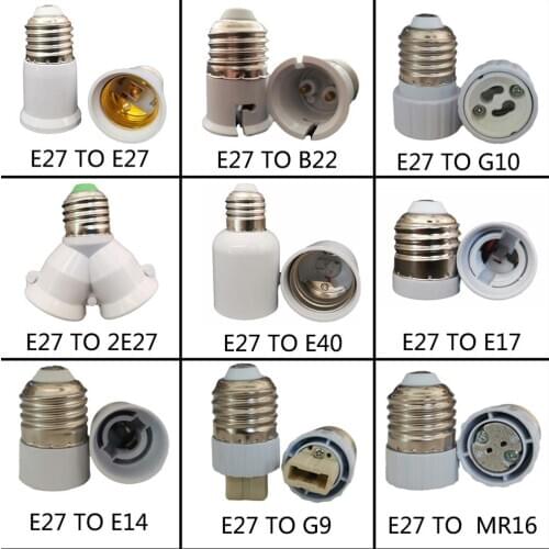 NEW E27 TO G9 MR16 E27 B22 E17 E14 Lamp Holder Converter 110V 220V Base Socket Adapter For LED Lamp Corn Light Bulb