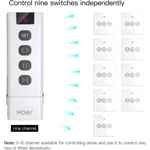 9 /1 Channel RF433 Remote Control For WiFi Curtain Switch RF Roller Blinds Module Battery Powered Curtain Accessories Emitter
