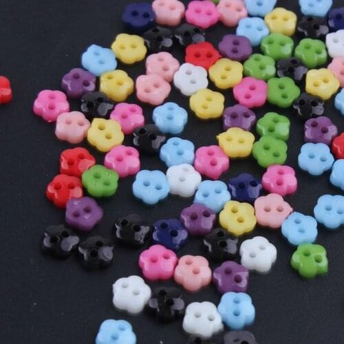 Handmade Mixing Colorful Flower Plastic Buttons for Clothing Crafts Scrapbooking Accessories Sewing Coats DIY Button Decoratives