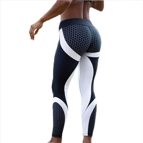 Kaminsky S-XL Women Printed Fitness Leggings Sporting Workout Legging Polyester Leggins Honeycomb Digital Activewear Leggings