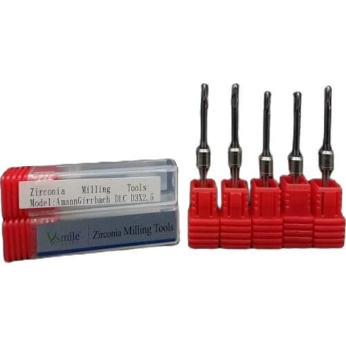 Amann Girrbach Dental Diamond-Like Carbon Burs For Zirconia PMMA Wax Dry Wet Milling Efficient Cad Cam Digital Milling Units