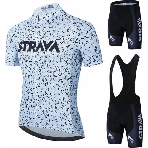 2021strava Cycling Jersey sets red Bicycle Short Sleeve Cycling Clothing Bike maillot Cycling Jersey Bib shorts