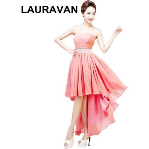 Watermelon coral party new arrivals 2020 women sweetheart high low bridesmaid dresses maxi plus size special occasion dress