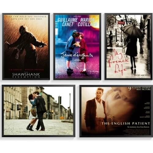 Vintage Poster in kraft paper Classical Movie Poster Decorative Painting Simple Star Painting Bar Retro wall pictures