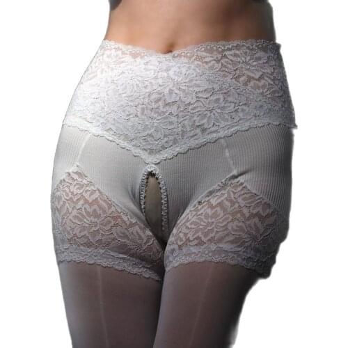 Women Home Wear Transparent Pantyhose Open Crotch Sexy Lingerie Stealth Silk Stockings Lace Stockings Panties Two-In-One Tights
