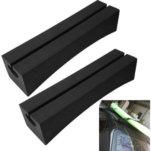 2021 New One Pair Outdoor Portable EVA Soft Oval Car Roof Racks Bars For Surfboard Kayak Stand-Up Paddle (Black)