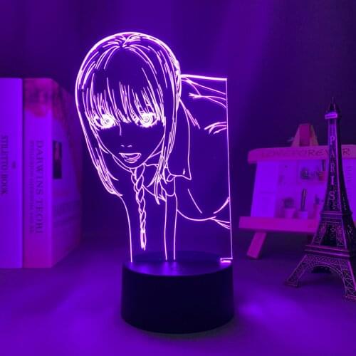 3d Led Night Light Anime Chainsaw Man Makima for Bedroom Decor Kids Birthday Gift Manga Chainsaw Man Led Lamp Bedside