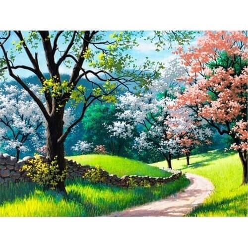 5D Diamond Painting Landscape Sunset Full Square/Round Drill Waterfall Tree Diamond Embroidery Picture of Rhinestones Wall Art