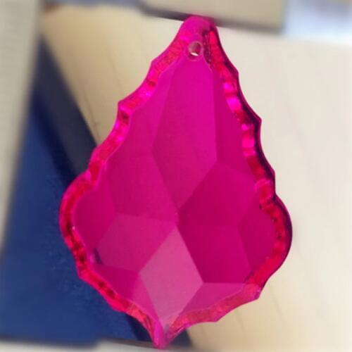 Big Size 6pcs 76mm Crystal Maple Leaf Pendants 1 Hole Fuchsia Lamp Chandelier Parts Suncatcher Prism Diy Making BedRoom Lamp