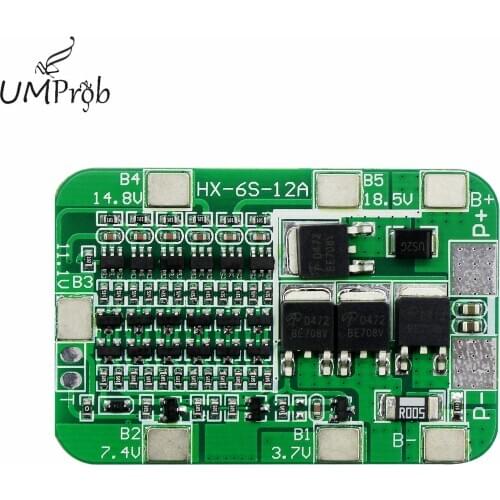 6S 15A 24V PCB BMS Protection Board For 6 Pack 18650 Li-ion Lithium Battery Cell Module Battery Protection Board