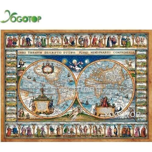 YOGOTOP Full Diamond Embroidery Diy Diamond Painting Cross Stitch religious world map 5D Square Diamond Mosaic Room Decor VD947