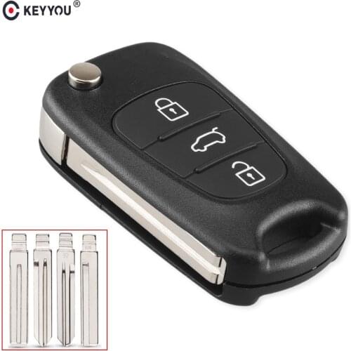 KEYYOU For Kia K2 K5 Rio 3 Picanto Ceed Cerato Sportage For Hyundai Replacement Folding Car Key Case Housing Case Durable