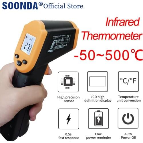 Digital Infrared Thermometer Laser Temperature Meter Non-contact Pyrometer LCD Industrial IR Termometro Gun IR Thermometer Tools