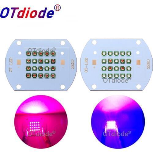 Customized 50W 60W Cree XP-E Plant Grow Multi-Chip LED Lamp Light XPE 620NM+ XPE Royal Blue 450NM Diode Mixed On Copper PCB