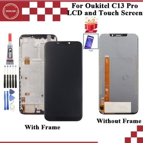 Ocolor For Oukitel C13 Pro LCD Display and Touch Screen Digitizer Assembly 6.18" For Oukitel C13 Pro Screen With Film +Tools