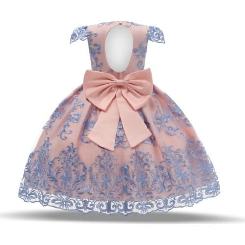 Childrens Dress Summer Bow Wedding Evening Dress Princess Dress In The Big Childrens Embroidery Lace Skirt Dance Costume