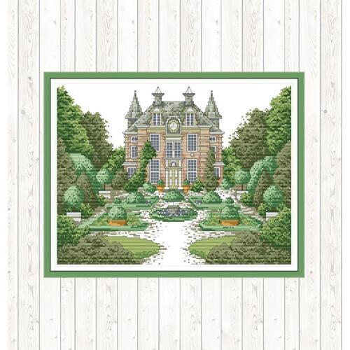 Manor Wall Home Decor Cross Stitch Kits DIY Embroidery Needlework Sets Counted 14ct 11CT Cross Stitch Needlepoint Print Canvas