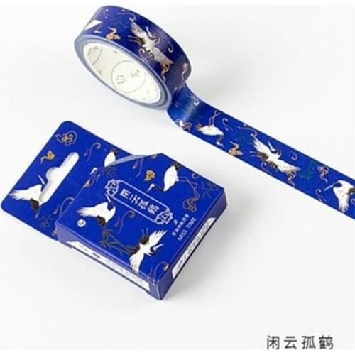 Kawaii Solitary Crane 5M*1.5CM Tape Ribbons for Wedding Christmas Party Decorations DIY Bow Craft Card Gifts Wrapping Supplies